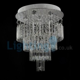 Modern Contemporary Chandelier Flush mount Pendant Fixture Crystal Rain Drop Light
