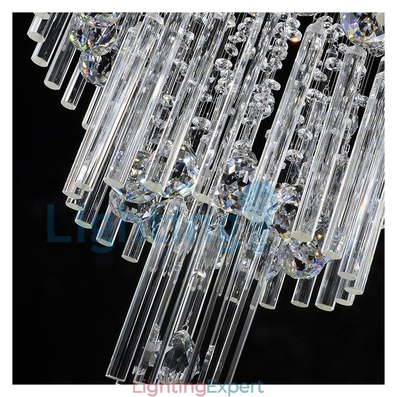 Modern Contemporary Chandelier Flush mount Pendant Fixture Crystal Rain Drop Light