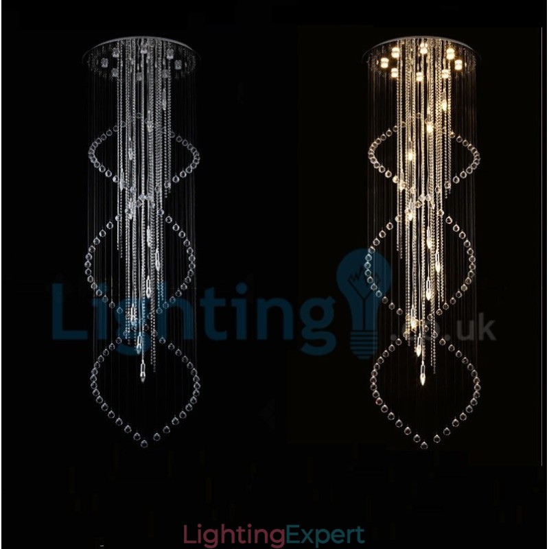Modern Contemporary Chandelier Flush mount Pendant Fixture Crystal Rain Drop Light