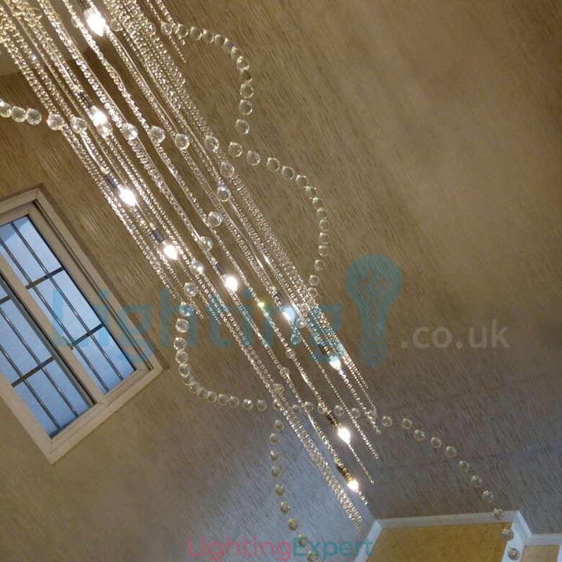 Modern Contemporary Chandelier Flush mount Pendant Fixture Crystal Rain Drop Light