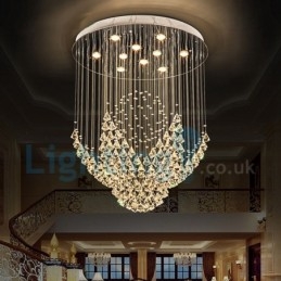 Modern Contemporary Chandelier Flush mount Pendant Fixture Crystal Rain Drop Light