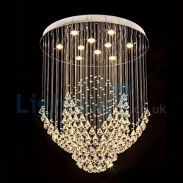 Modern Contemporary Chandelier Flush mount Pendant Fixture Crystal Rain Drop Light