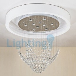 Modern Contemporary Chandelier Flush mount Pendant Fixture Crystal Rain Drop Light