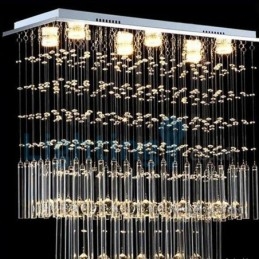 Modern Contemporary Chandelier Flush mount Pendant Fixture Crystal Rain Drop Light
