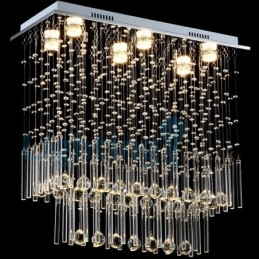 Modern Contemporary Chandelier Flush mount Pendant Fixture Crystal Rain Drop Light