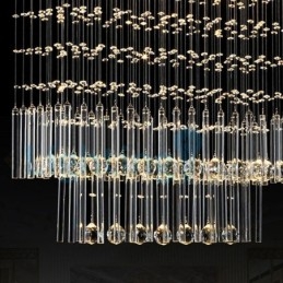 Modern Contemporary Chandelier Flush mount Pendant Fixture Crystal Rain Drop Light