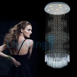 Modern Contemporary Chandelier Flush mount Pendant Fixture Crystal Rain Drop Light
