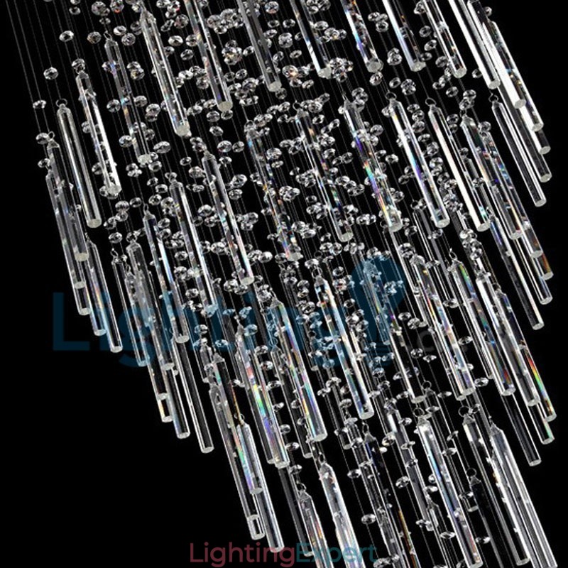 Modern Contemporary Chandelier Flush mount Pendant Fixture Crystal Rain Drop Light