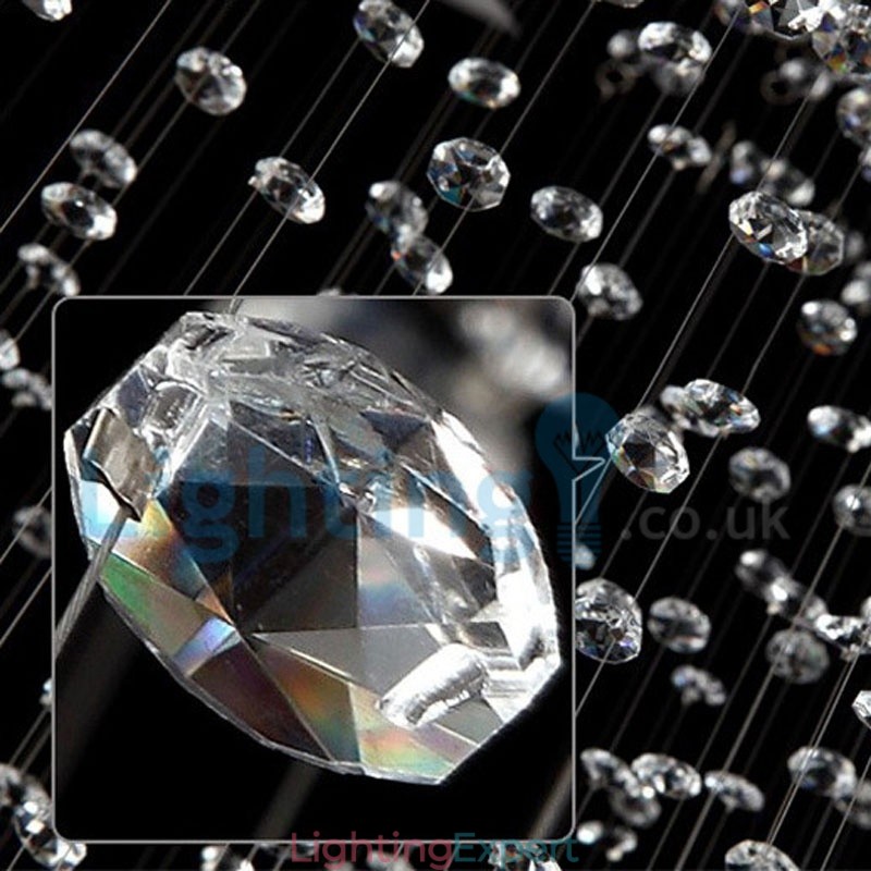Modern Contemporary Chandelier Flush mount Pendant Fixture Crystal Rain Drop Light