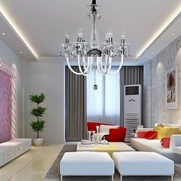 American Style Lodge 6 Light Chandelier With Glass Shade