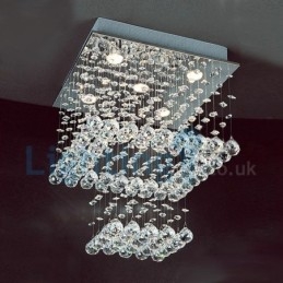 Modern Contemporary Chandelier Flush mount Pendant Fixture Crystal Rain Drop Light