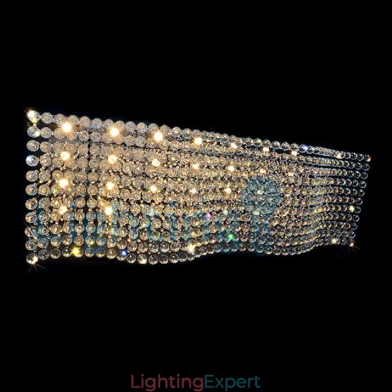 Modern Contemporary Chandelier Flush mount Pendant Fixture Crystal Rain Drop Light