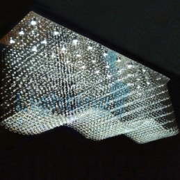 Modern Contemporary Chandelier Flush mount Pendant Fixture Crystal Rain Drop Light