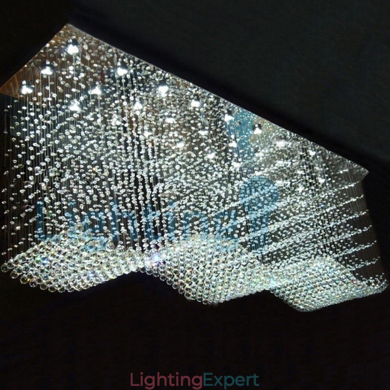 Modern Contemporary Chandelier Flush mount Pendant Fixture Crystal Rain Drop Light