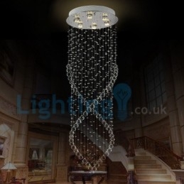 Modern Contemporary Chandelier Flush mount Pendant Fixture Crystal Rain Drop Light