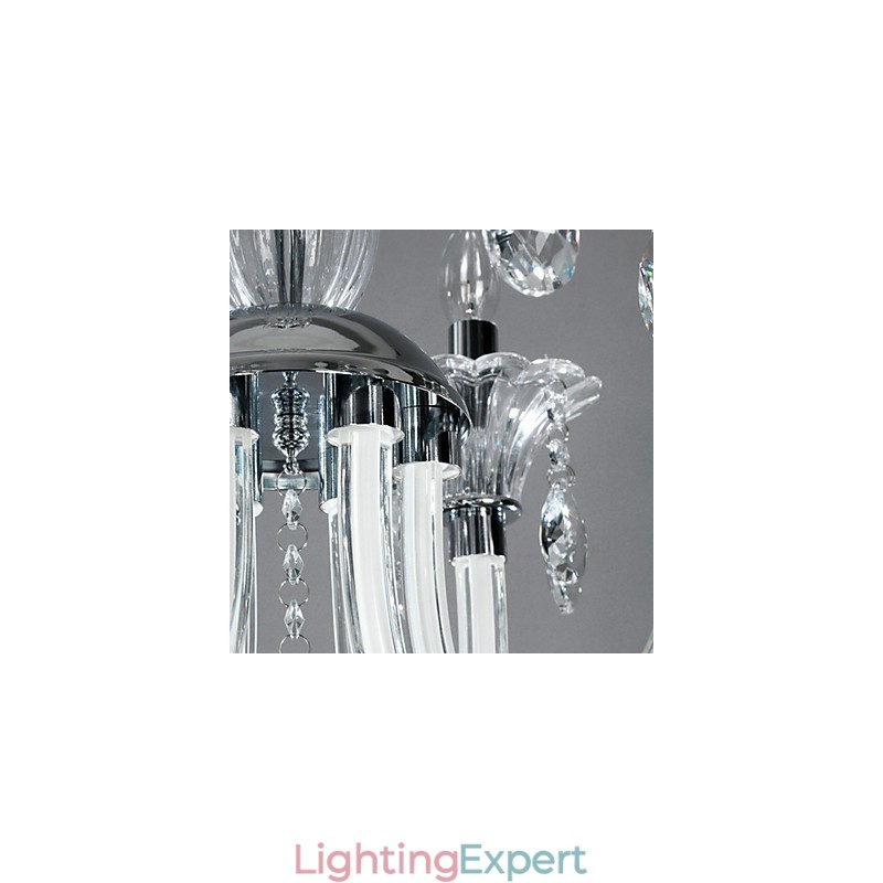 American Style Lodge 6 Light Chandelier With Glass Shade