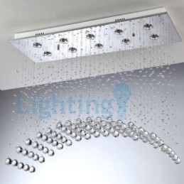 Modern Contemporary Chandelier Flush mount Pendant Fixture Crystal Rain Drop Light