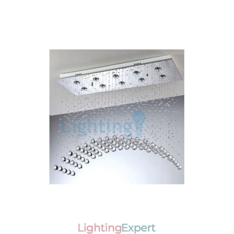 Modern Contemporary Chandelier Flush mount Pendant Fixture Crystal Rain Drop Light