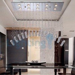 Modern Contemporary Chandelier Flush mount Pendant Fixture Crystal Rain Drop Light