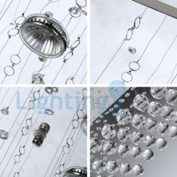 Modern Contemporary Chandelier Flush mount Pendant Fixture Crystal Rain Drop Light