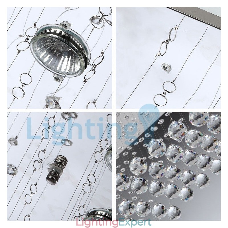 Modern Contemporary Chandelier Flush mount Pendant Fixture Crystal Rain Drop Light