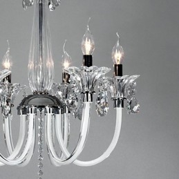 American Style Lodge 6 Light Chandelier With Glass Shade