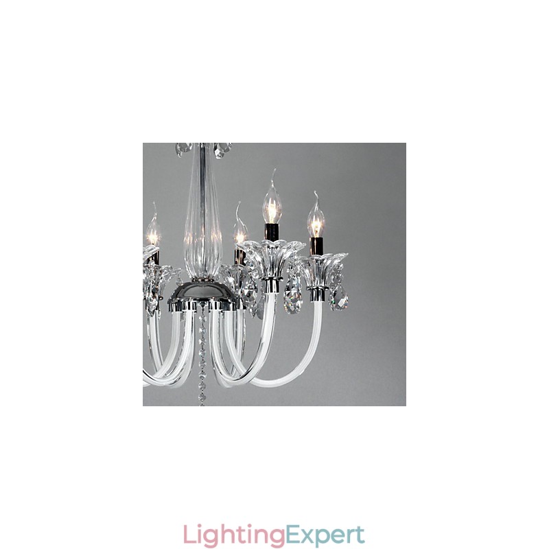 American Style Lodge 6 Light Chandelier With Glass Shade