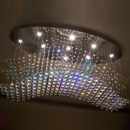 Modern Contemporary Chandelier Flush mount Pendant Fixture Crystal Rain Drop Light