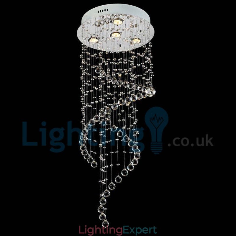 Modern Contemporary Chandelier Flush mount Pendant Fixture Crystal Rain Drop Light