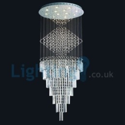 Modern Contemporary Chandelier Flush mount Pendant Fixture Crystal Rain Drop Light