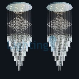 Modern Contemporary Chandelier Flush mount Pendant Fixture Crystal Rain Drop Light