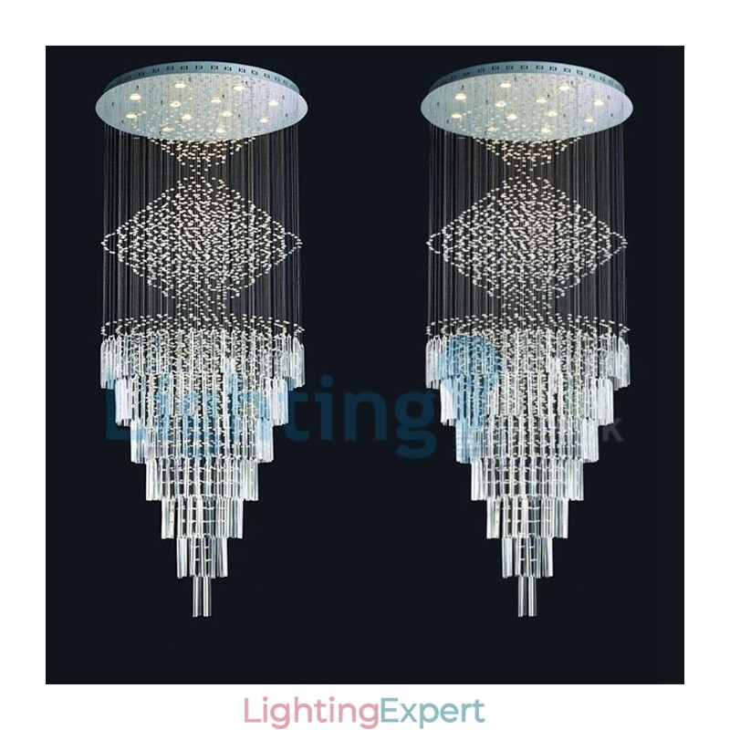 Modern Contemporary Chandelier Flush mount Pendant Fixture Crystal Rain Drop Light