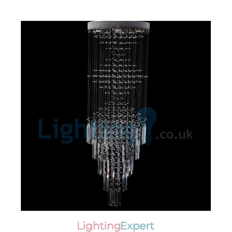 Modern Contemporary Chandelier Flush mount Pendant Fixture Crystal Rain Drop Light