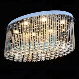 Modern Contemporary Chandelier Flush mount Pendant Fixture Crystal Rain Drop Light