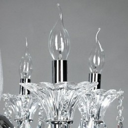 American Style Lodge 6 Light Chandelier With Glass Shade