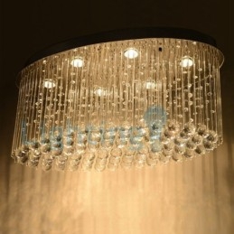 Modern Contemporary Chandelier Flush mount Pendant Fixture Crystal Rain Drop Light