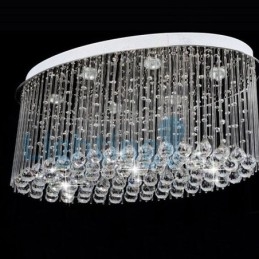 Modern Contemporary Chandelier Flush mount Pendant Fixture Crystal Rain Drop Light