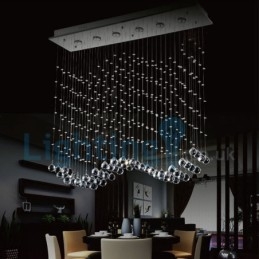 Modern Contemporary Chandelier Flush mount Pendant Fixture Crystal Rain Drop Light
