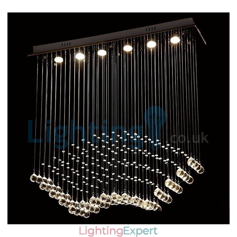 Modern Contemporary Chandelier Flush mount Pendant Fixture Crystal Rain Drop Light