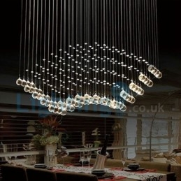 Modern Contemporary Chandelier Flush mount Pendant Fixture Crystal Rain Drop Light