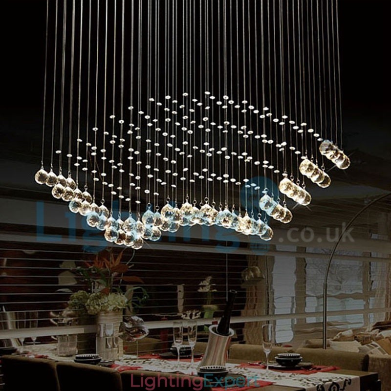 Modern Contemporary Chandelier Flush mount Pendant Fixture Crystal Rain Drop Light