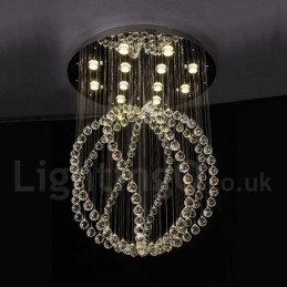 Modern Contemporary Chandelier Flush mount Pendant Fixture Crystal Rain Drop Light
