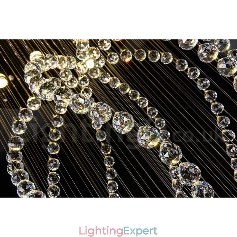 Modern Contemporary Chandelier Flush mount Pendant Fixture Crystal Rain Drop Light