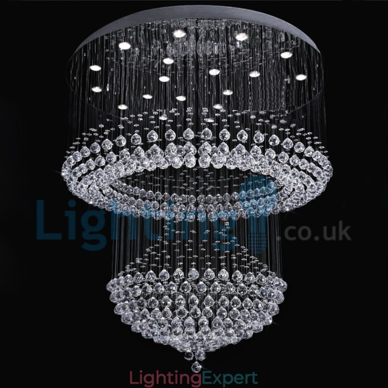 Modern Contemporary Chandelier Flush mount Pendant Fixture Crystal Rain Drop Light