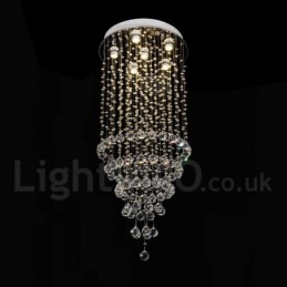 Modern Contemporary Chandelier Flush mount Pendant Fixture Crystal Rain Drop Light