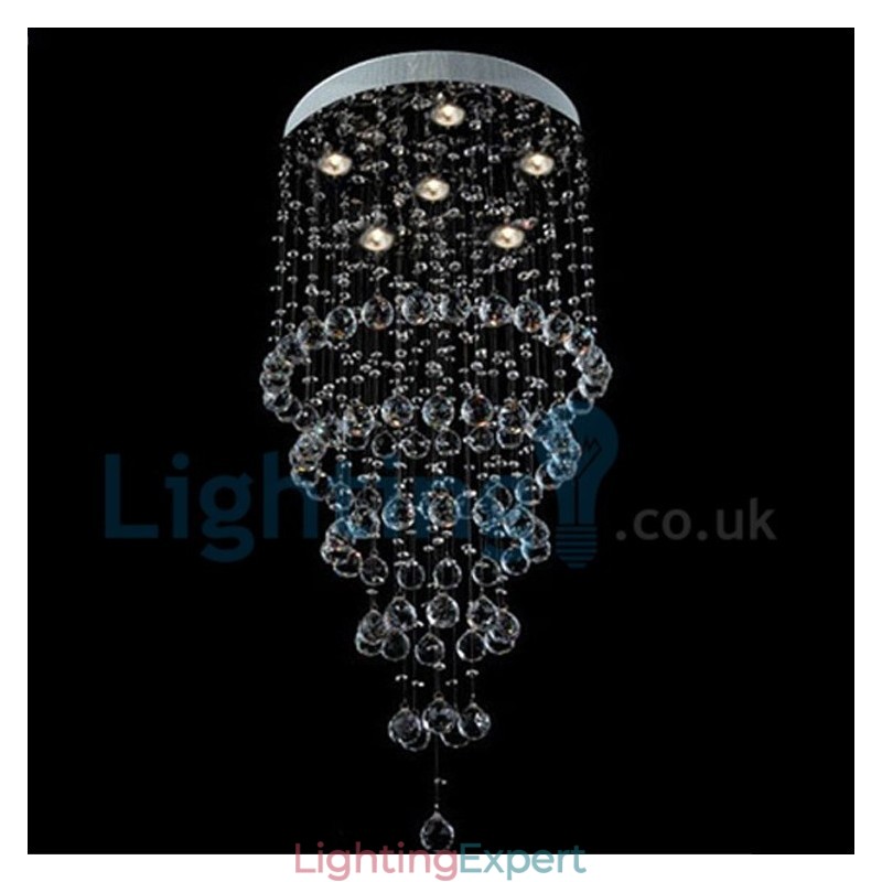 Modern Contemporary Chandelier Flush mount Pendant Fixture Crystal Rain Drop Light