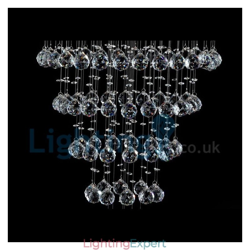Modern Contemporary Chandelier Flush mount Pendant Fixture Crystal Rain Drop Light