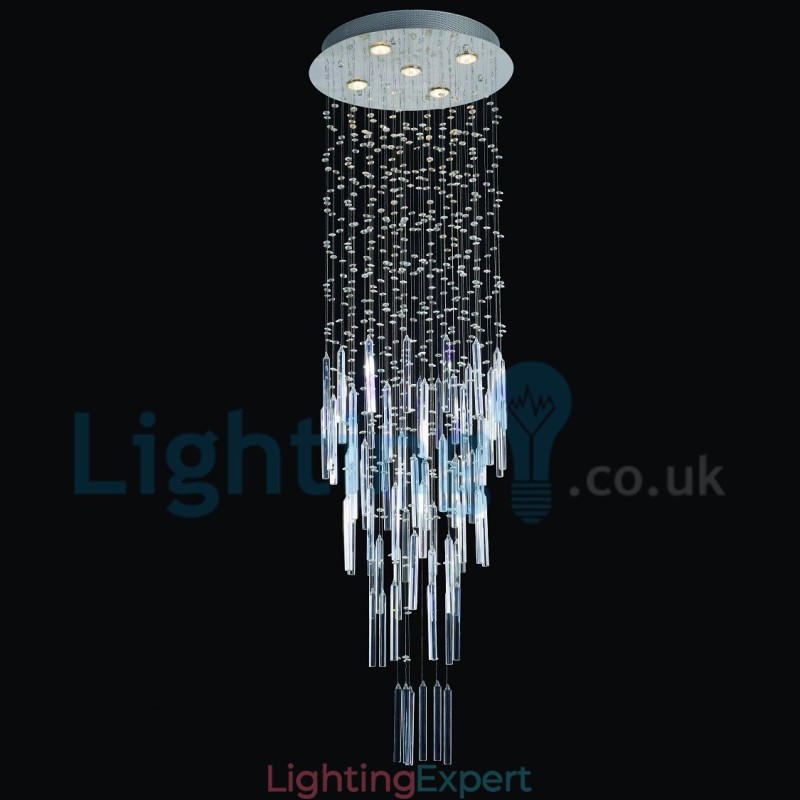 Modern Contemporary Chandelier Flush mount Pendant Fixture Crystal Rain Drop Light