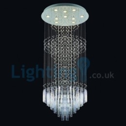 Modern Contemporary Chandelier Flush mount Pendant Fixture Crystal Rain Drop Light