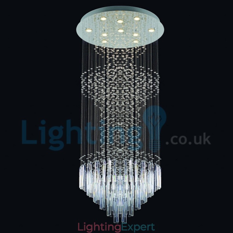 Modern Contemporary Chandelier Flush mount Pendant Fixture Crystal Rain Drop Light